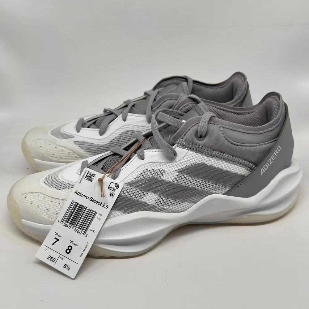 Adidas Adizero Select 2.0 Basketball Shoes White Grey IG6684 Mens Size 7 New